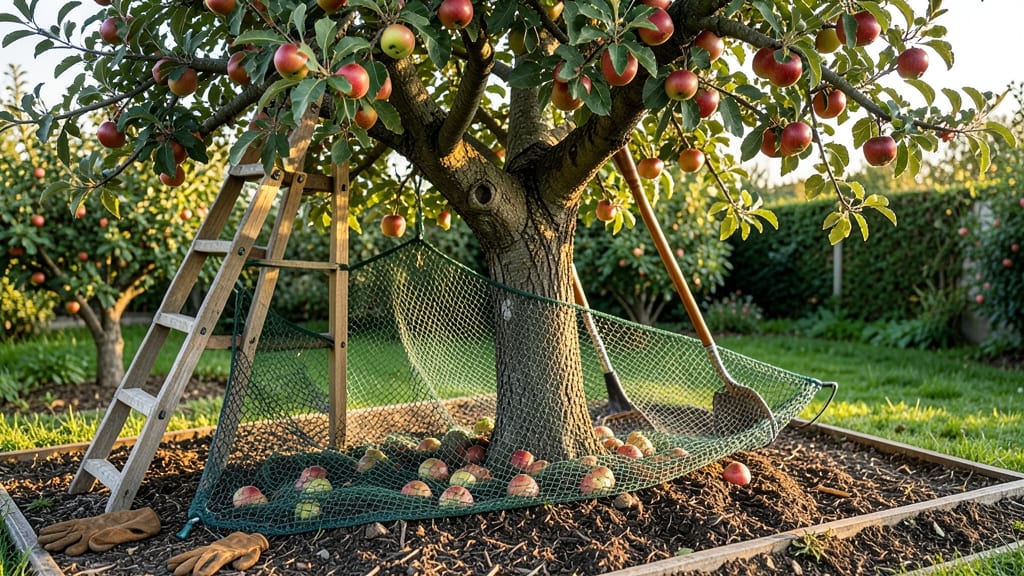 Fruit-Catching Net: Effortless Harvesting for Home Orchards and Gardens