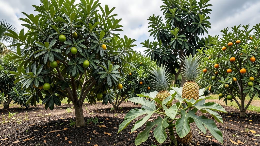 Mixed Tropical Fruit Trees: Dwarf Varieties for Containers and Small Gardens